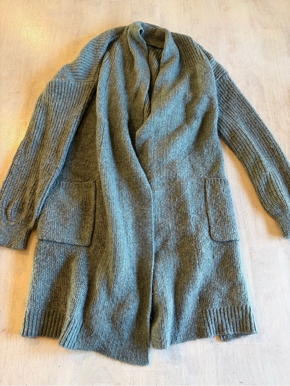 Sincerely Jules Long Open-Front Cardigan Sweater - Heather Gray